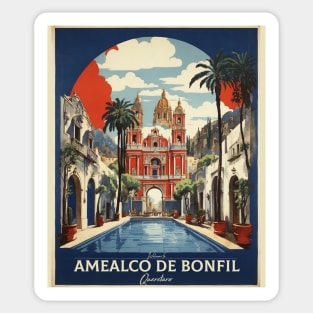 Amealco de Bonfil Mexico Sunset Tourism Travel Vintage Poster Sticker